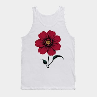 Simple Pink Flower Graphic Tank Top